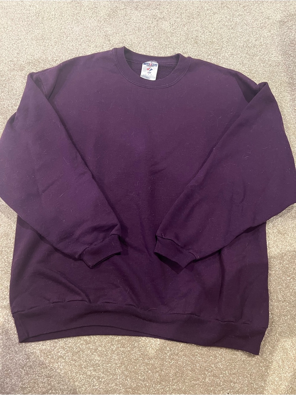 Plain Jerzees Crewneck Sweatshirt in Purple